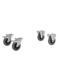 Set di ruote per carrello ausiliario di montaggio in acciaio inox CustomLine - kaiserkraft
