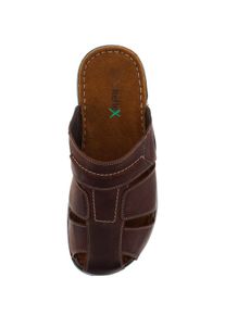 Reflexan Heren Clog met luxueuze afwerking in cognac ,maat 41, Witt, 100% Glad leer