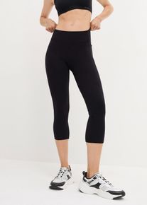Extra mjuka sportcaprileggings med sidofickor - svart - storlek 44/46 (L) - bonprix
