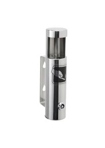 1 Wall-mounted ashtray DARWIN, stainless steel, silver 21.5 cm, stainless steel|silver