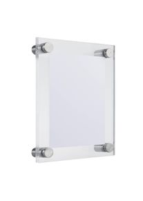 1 Kantoorbordje RIGA A6, acryl (PMMA), transparant|zilver