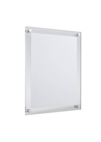 1 Kantoorbordje RIGA A4, acryl (PMMA), transparant|zilver