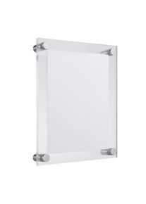 1 Kantoorbordje RIGA A5, acryl (PMMA), transparant|zilver