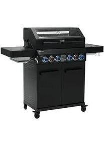 Taino Gasgrill Platinum Yamara Dark 4+2 , Schwarz , Metall , 140x117x55 cm , Grills & Outdoor-Küchen, Gasgrills