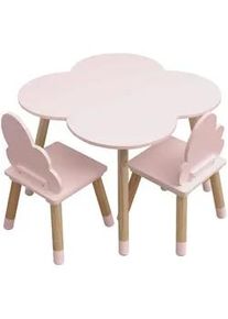 Mobili Rebecca Kindertisch, 2 Stühle Rosa 60/60/44 cm , Pink , Holzwerkstoff , 60x44x60 cm , Kinder- & Jugendzimmer, Kindermöbel, Kindersitzmöbel & -tische, Kindersitzgruppen