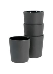 Creatable Kaffeebecherset , Schwarz , Keramik , 4-teilig , 500 ml , 22.5x13.5x22.5 cm , Geschirr, Tassen, Tassen Sets