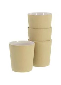 Creatable Kaffeebecherset , Weiß, Beige , Keramik , 4-teilig , 500 ml , 22.5x13.5x22.5 cm , Geschirr, Tassen, Tassen Sets