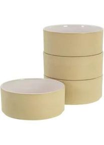 Creatable Müslischalenset , Weiß, Beige , Keramik , 4-teilig , rund , 30.5x10x30.5 cm , lebensmittelecht, stapelbar , Geschirr, Schalen & Schüsseln, Müslischalen