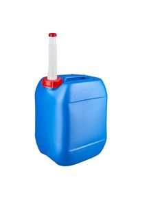 10 liters blå dunk med fleksibelt udløbsrør