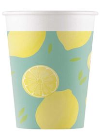 Procos 8 gobelets en papier citron frais 200 ml