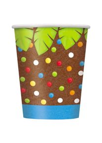 UNIQUE 8 gobelets en papier Jungle Party colorés 266 ml