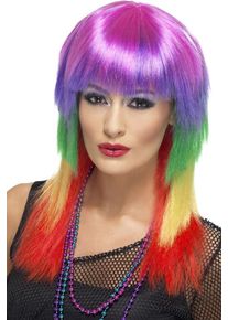 Smiffys Perruque Rocker arc-en-ciel femme