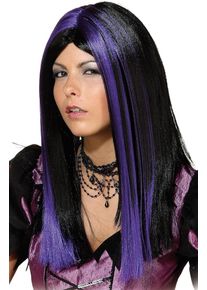 Orlob Perruque de sorci&egrave;re gothique brillante noir violet