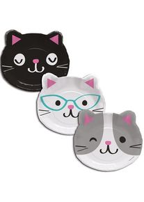 8 assiettes en papier avec chaton 23cm