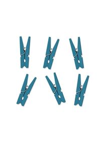 partydeco 10 pinces à linge en bois bleu