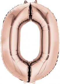 Amscan Ballon chiffre 0 or rose 88cm