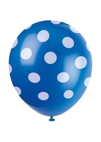 UNIQUE 6 ballons en latex Tiana bleu royal 30cm