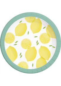 Procos 8 assiettes en carton Fresh Lemon 23cm
