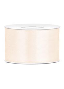 partydeco 25m satin gavebånd lys creme