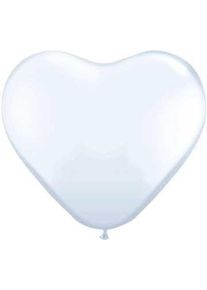 partydeco 6 ballons en forme de coeur blanc 12cm