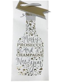 Sac cadeau de Noël pour bouteilles de champagne 35cm