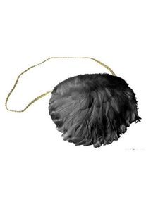 Funny Élégant sac à main en plumes noir