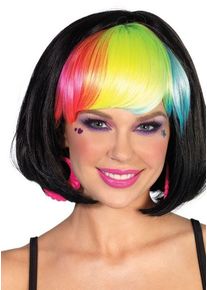 Bob perruque arc-en-ciel noir