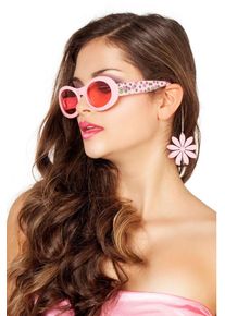 Occhiali Hippie Flower Power con orecchini (5er Multipack)