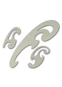 Burmester Kurvensatz transparent grau dreiteilig, Möbius +