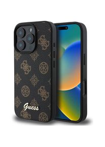 Guess GUHMP16XPGPYSK iPhone 16 Pro Max czarny/black HC MagSafe PU Peony Script (Apple iPhone 16 Pro Max), Smartphone Hülle, Schwarz