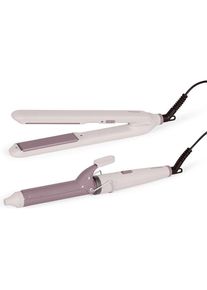 LIVOO, Glätteisen, Set aus Haarglätter und Lockenstab (Glättbürste)