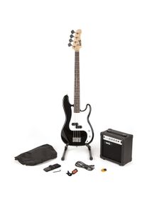 PDT RockJam Bass Guitar super Kit - Blk (E-Bass), Gitarre, Schwarz, Weiss