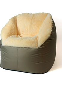 Go Gift, Sitzsack, Sako Tasche Hocker Fluffy Creme XXL 140 x 90 cm