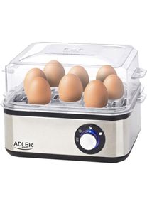 ADLER AD 4486, Eierkocher, Schwarz, Silber