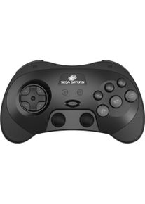 retro-bit PRO Controller Black - Gamepad - Sega Saturn (PC, Switch), Gaming Controller, Schwarz