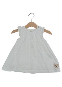 Steiff Sommerkleid Gr. 56 Weiß Baumwolle Punkte Teddy Logo Kinder