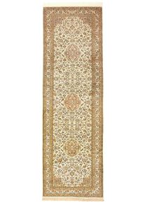 Cashmere Silk Orientalsk teppe 270x80 Beige (Indian) Håndknyttet
