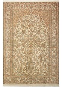 Cashmere Silk Orientalsk teppe 190x130 Beige (Indian) Håndknyttet