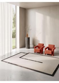 benuta Finest Matto Fold Musta/valkoinen 160x230 cm Schwarz/Weiß Geometrinen