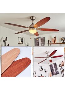hofstein Ventilateur de plafond Gyllan Nickel mat, 1 lumière