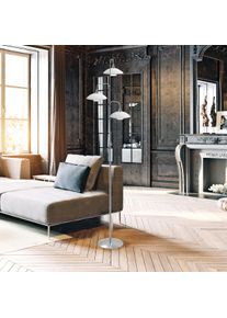 Steinhauer Tallerken Lampada da terra LED Acciaio inox, Bianco, 3-Luci
