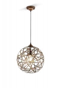 Trio JACOB pendant light dark brown, copper, 1-light source