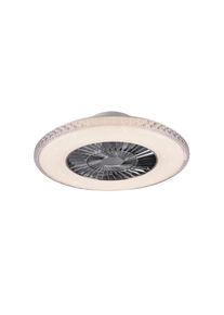 Ventilateur Reality Harstad LED Chrome, 1 lumière, Télécommandes