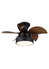 Kari Ventilateur de plafond lumineux Luminaires Globo Lighting LED Brun, Noir, 1 lumière, Télécommandes