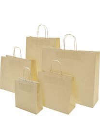 Papiertragetasche FRESH, sand, LxBxH 250 x 110 x 240 mm, 100 g/m&sup2;, VE 250 Stk, ab 10 VE