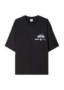 Bershka Koszulka 'RACING CARS' dla mężczyzn niebieski / jasnoszary / czarny / biały Rozmiar XS