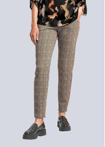 Hose in allover Karodessin in cognac - Alba Moda