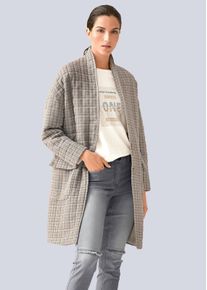 Kurzmantel mit Druckknöpfen in cremeweiß - Alba Moda
