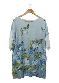 VICOLO Damen Freizeitkleid Gr. 32/XXS Blau Blumenmuster Sommerkleid