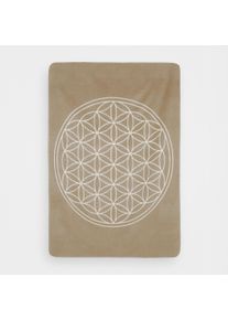 Yogadecke Blume des Lebens 150 x 200 cm - regional hergestellt, hermelin / natur